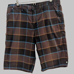 Element Men's Shorts | Size 36 | Inseam 11"| Brown Plaid
